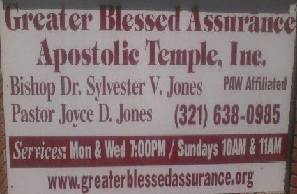 Greater Blessed Assurance Apostiolic Temple, Inc,